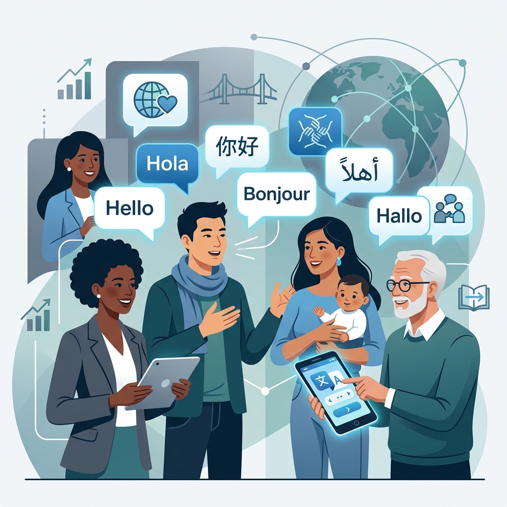 Language & Community Support Graphic